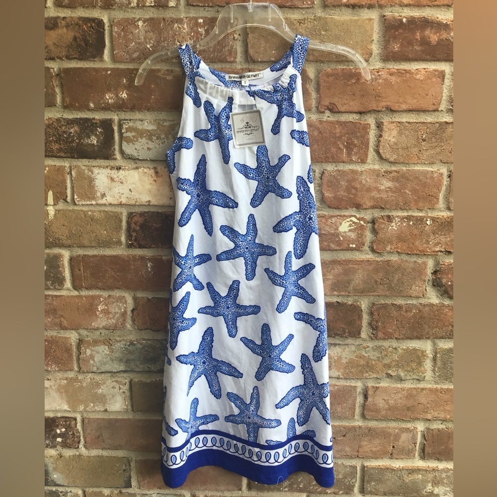 NWT Barbara Gerwit Blue Starfish  Dress small